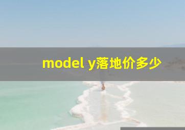 model y落地价多少